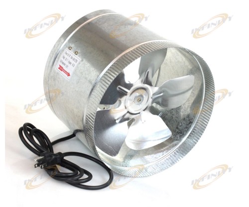 10" In-line Duct Fan 660cfm Duct Booster Inline Cool Air Blower Vent